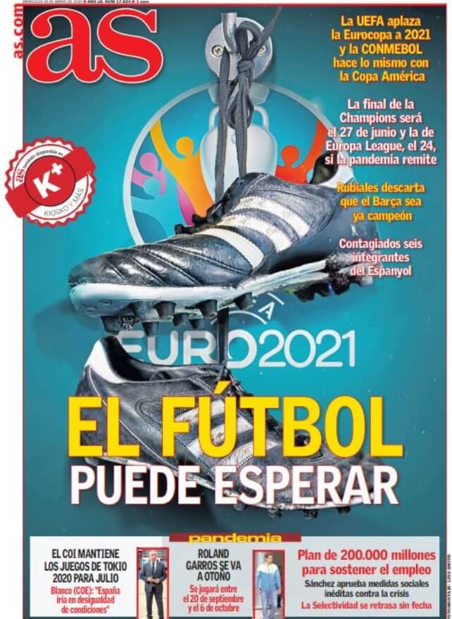 Portadas Diarios Deportivos Miércoles 18/03/2020