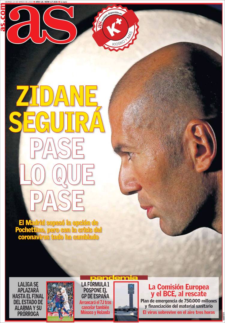 Portadas Diarios Deportivos Viernes 20/03/2020