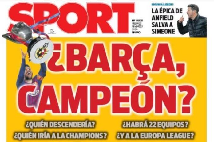Portadas Diarios Deportivos Viernes 13/03/2020 Portadas Diarios Deportivos Viernes 13/03/2020