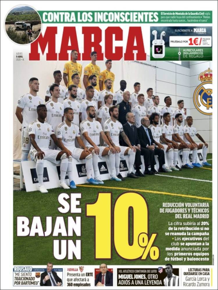 Portadas Diarios Deportivos Jueves 9/04/2020