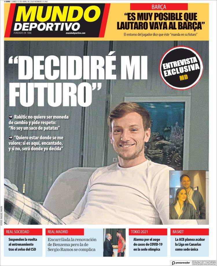 Portadas Diarios Deportivos Lunes 13/04/2020