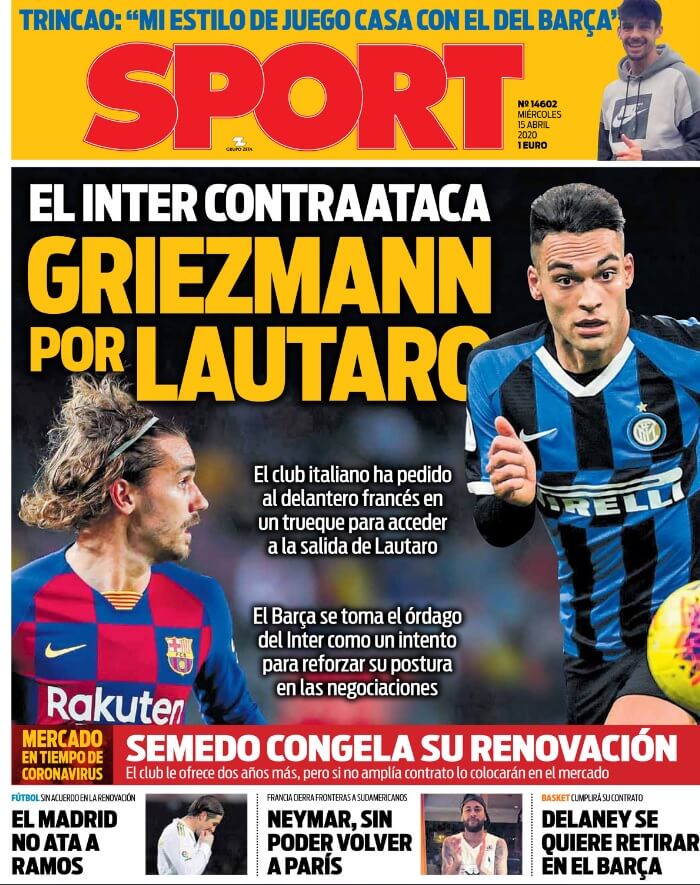 Portadas Diarios Deportivos Miércoles 15/04/2020
