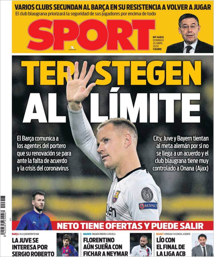 Portadas Diarios Deportivos Domingo 26/04/2020