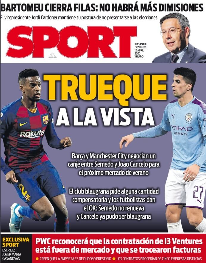 Portadas Diarios Deportivos Domingo 12/04/2020
