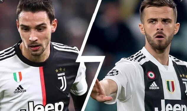 De Sciglio y Pjanic en la juventus