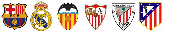 escudos futbol español primera barcelona real madrid valencia sevilla athletic atletico