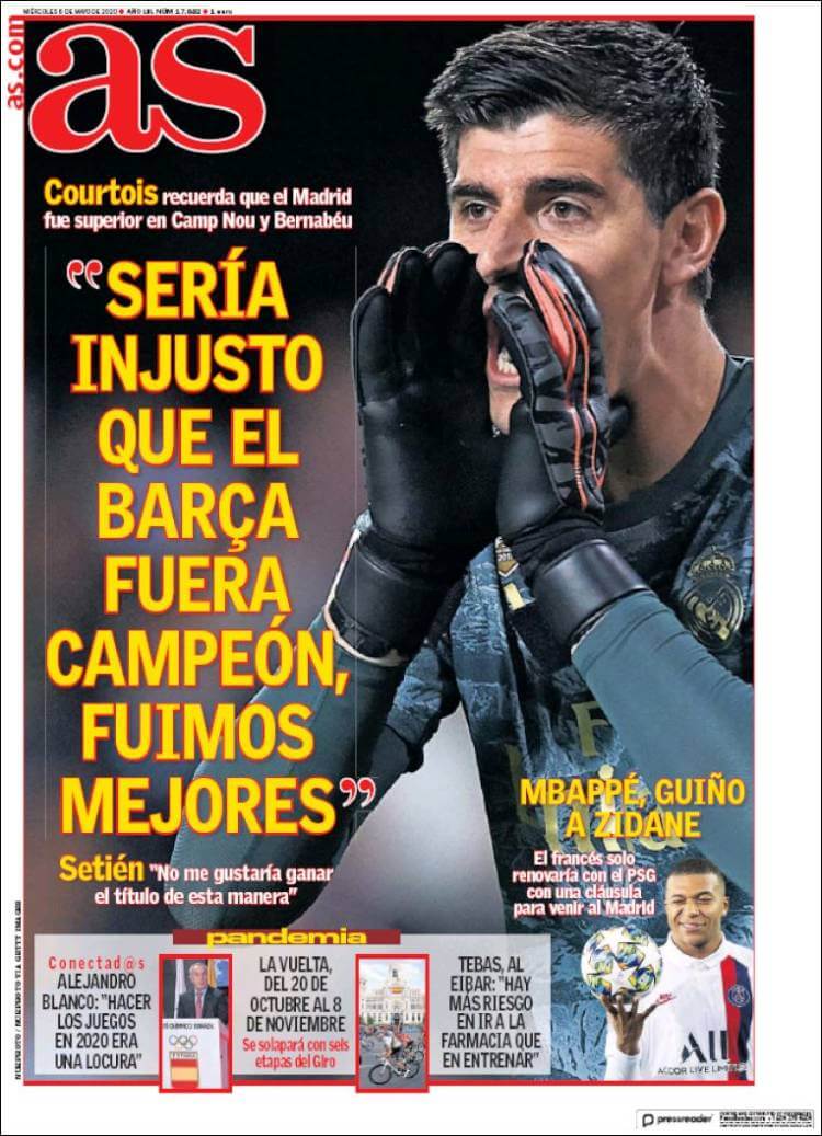 Portadas Diarios Deportivos Miércoles 6/05/2020