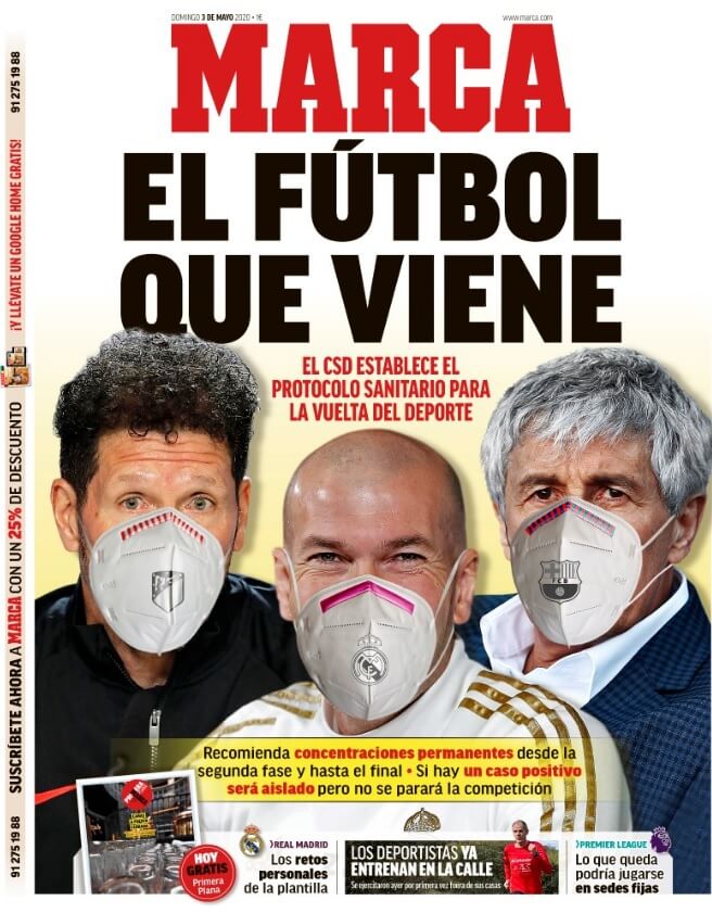 Portadas Diarios Deportivos Domingo 3/05/2020