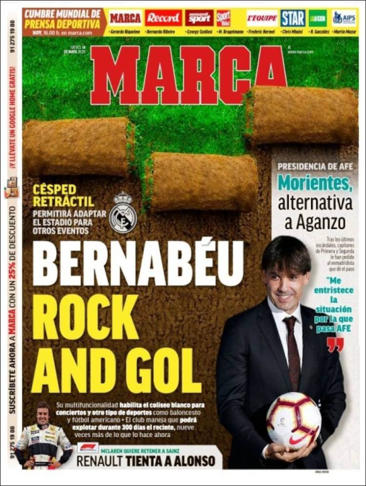 Portadas Diarios Deportivos Jueves 14/05/2020