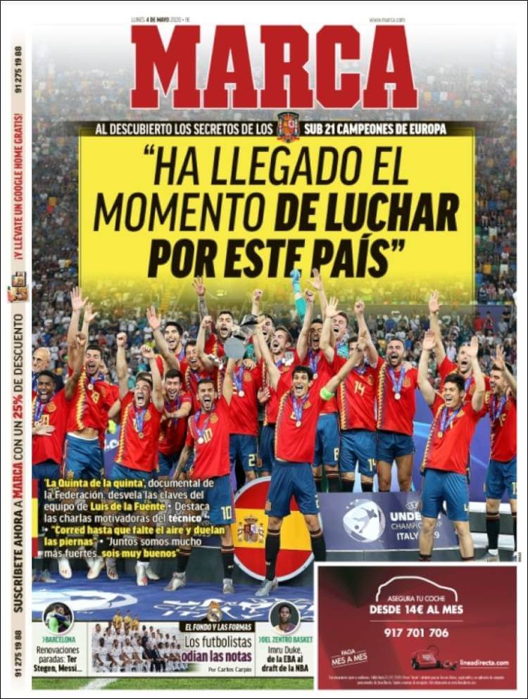 Portadas Diarios Deportivos Lunes 4/05/2020