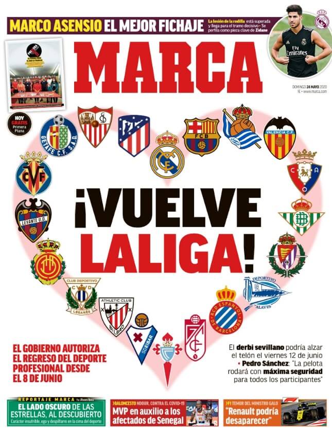 Portadas Diarios Deportivos Domingo 24/05/2020