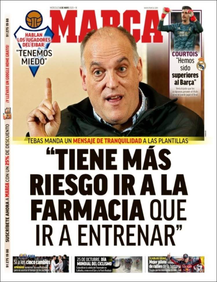 Portadas Diarios Deportivos Miércoles 6/05/2020