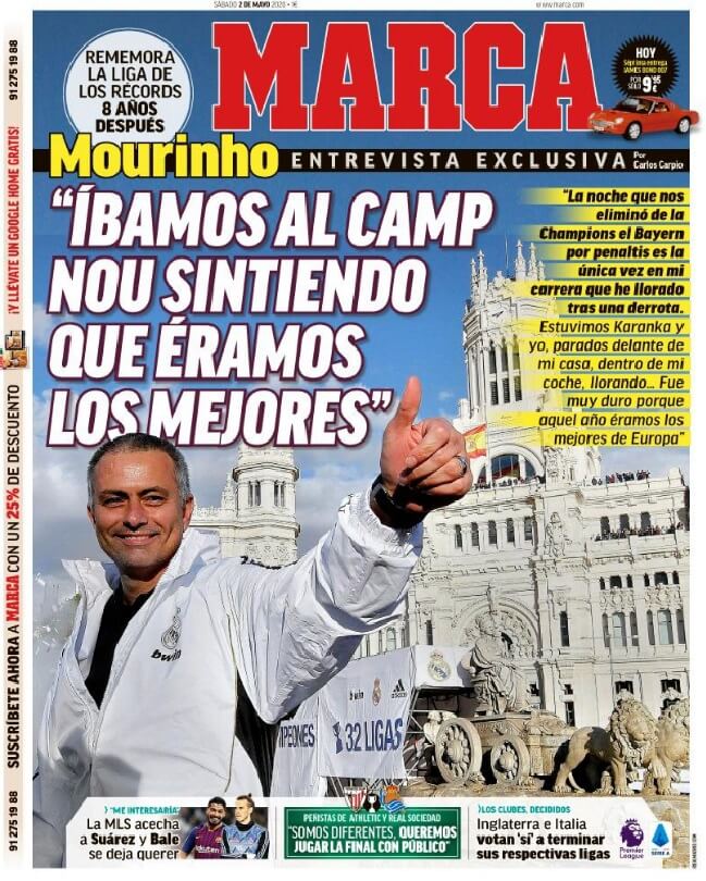 Portadas Diarios Deportivos Sábado 2/05/2020