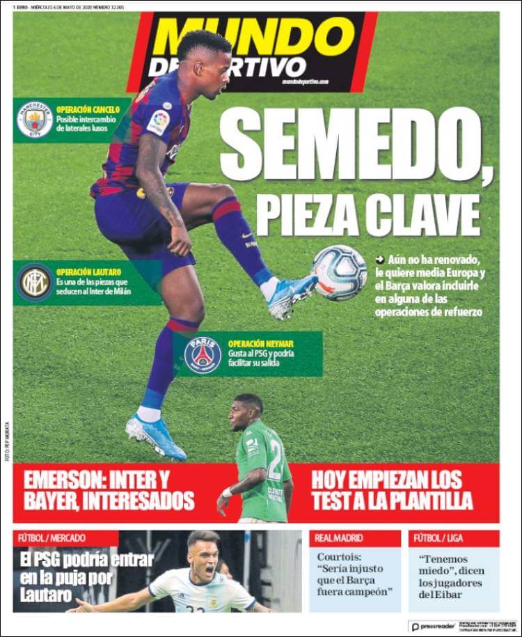 Portadas Diarios Deportivos Miércoles 6/05/2020
