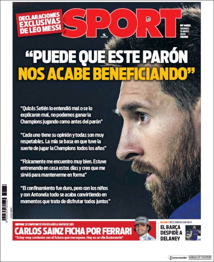Portadas Diarios Deportivos Viernes 15/05/2020