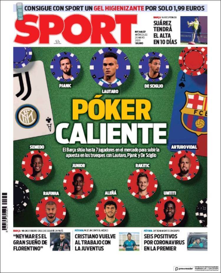 Portadas Diarios Deportivos Miércoles 20/05/2020
