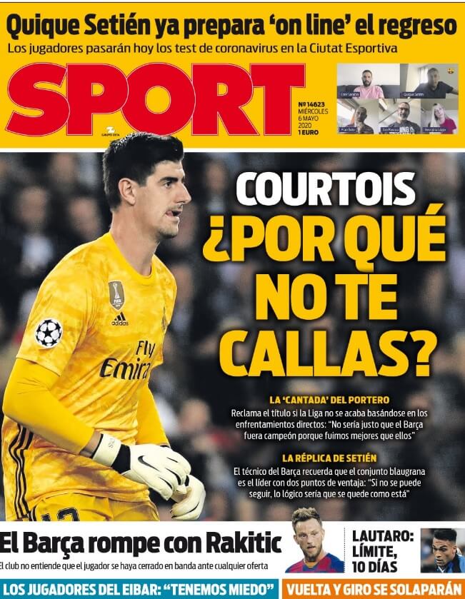Portadas Diarios Deportivos Miércoles 6/05/2020