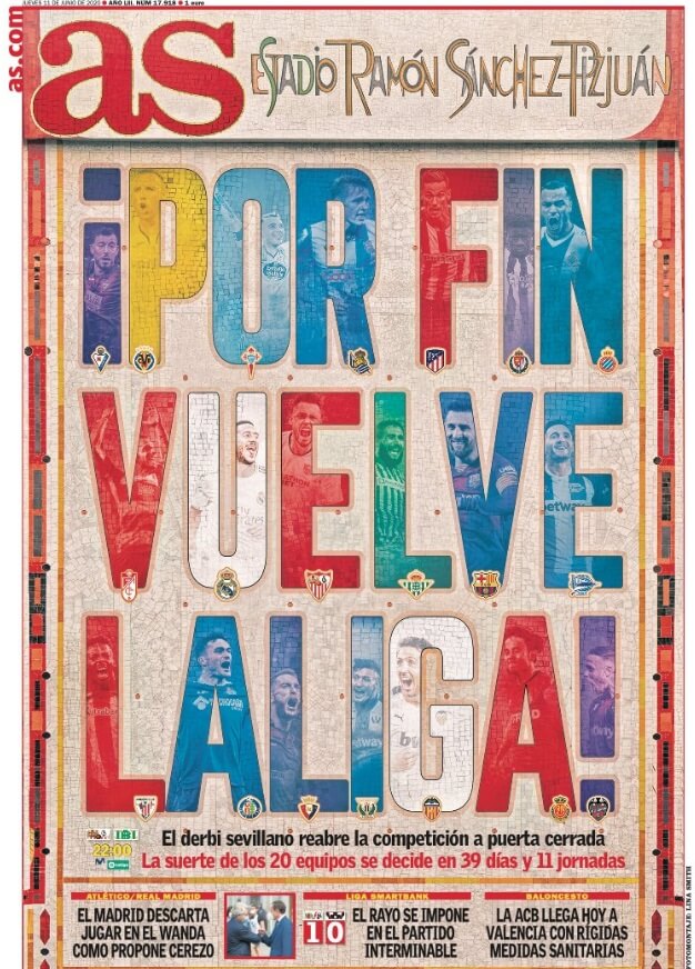 Portadas Diarios Deportivos Jueves 11/06/2020