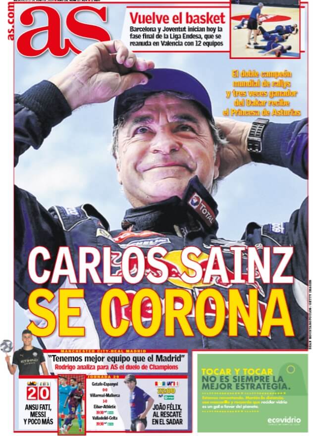 Portadas Diarios Deportivos Miércoles 17/06/2020