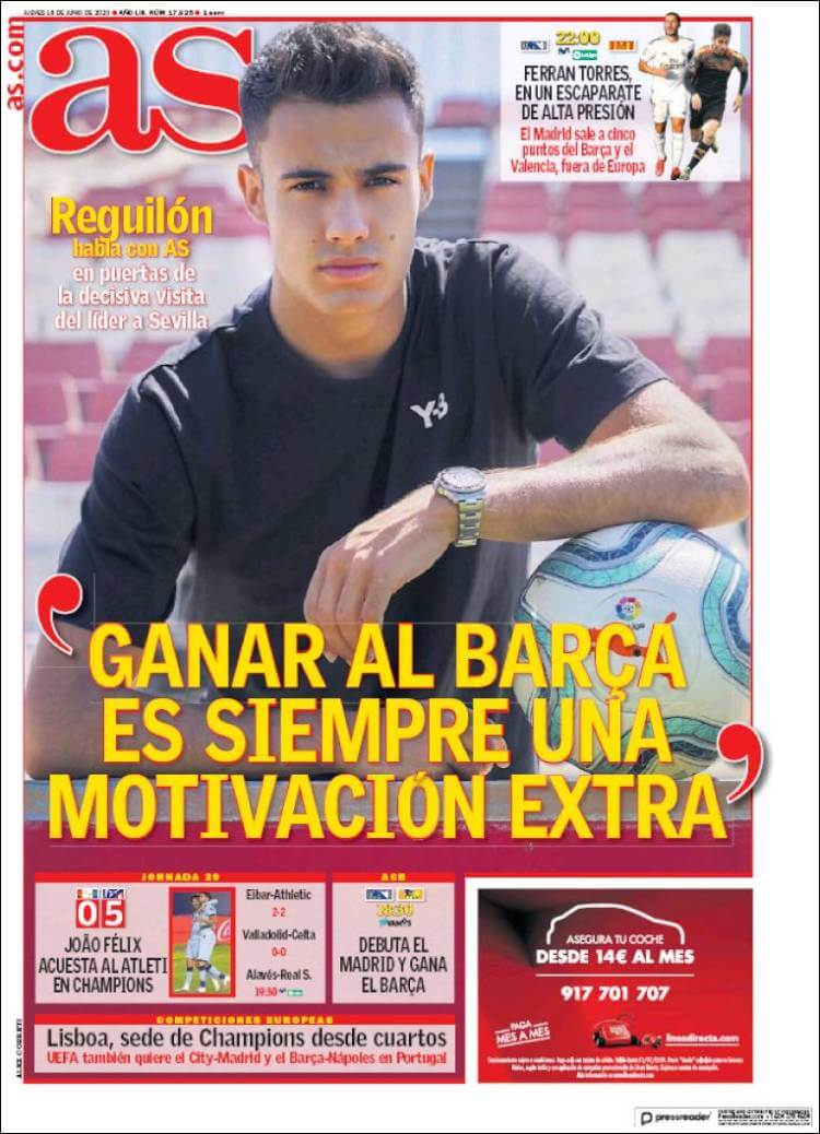 Portadas Diarios Deportivos Jueves 18/06/2020