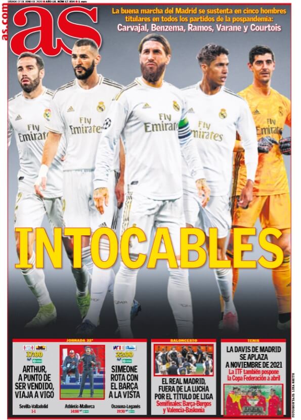 Portadas Diarios Deportivos Sábado 27/06/2020