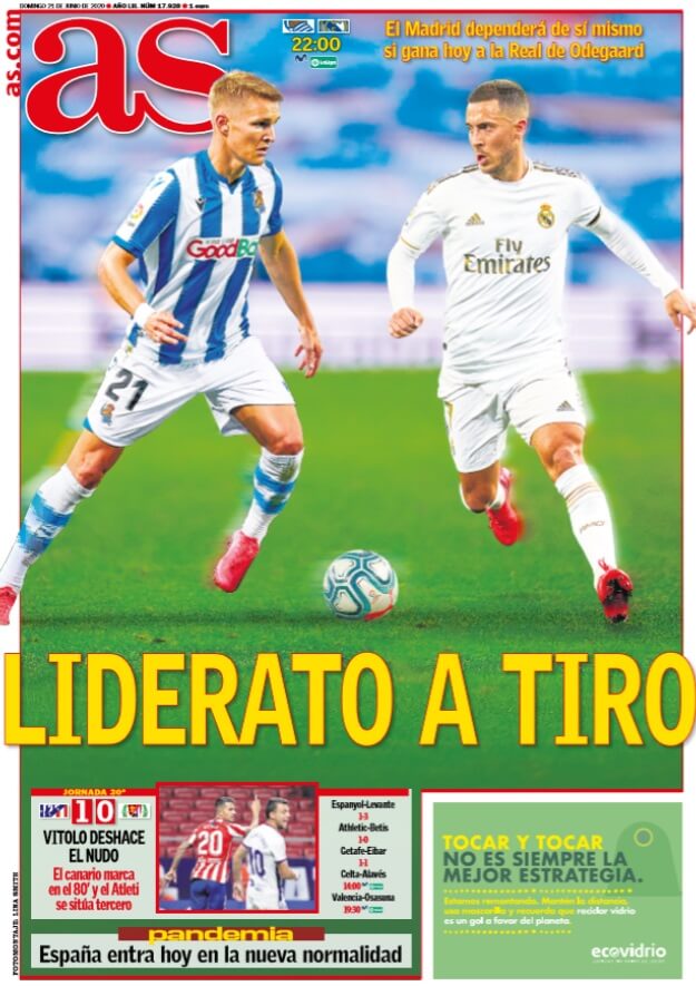 Portadas Diarios Deportivos Domingo 21/06/2020
