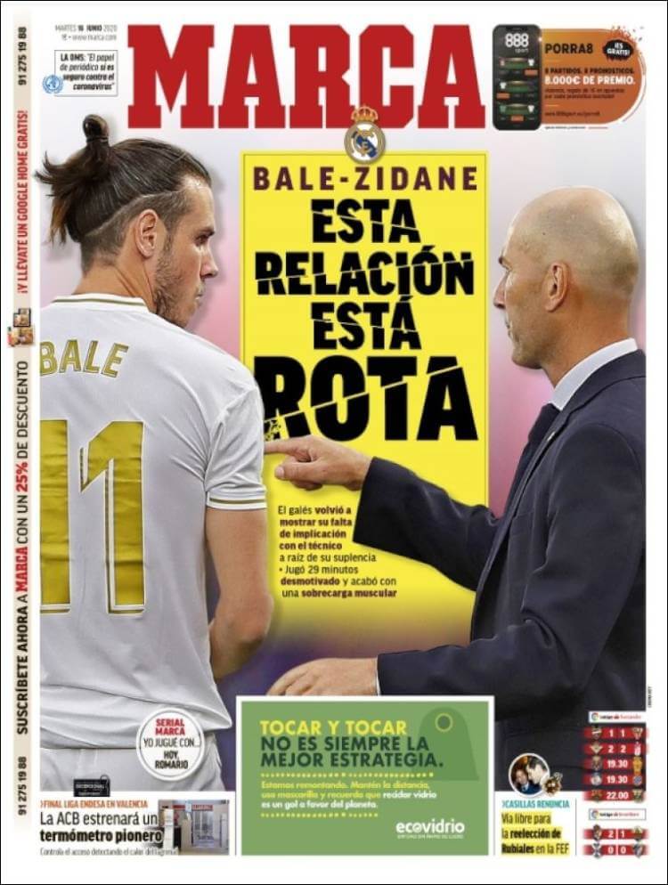 Portadas Diarios Deportivos Martes 16/06/2020 Portadas Diarios Deportivos Martes 16/06/2020