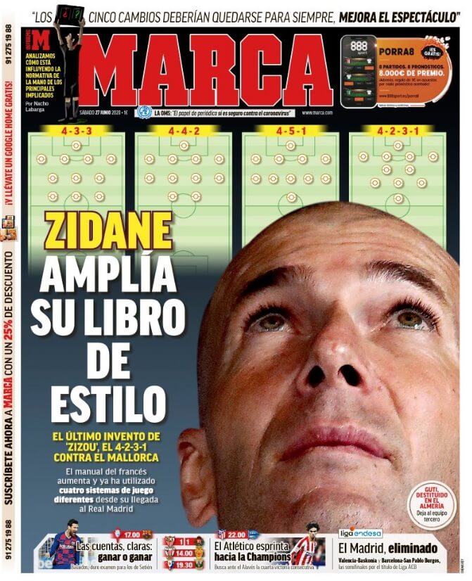 Portadas Diarios Deportivos Sábado 27/06/2020 Portadas Diarios Deportivos Sábado 27/06/2020