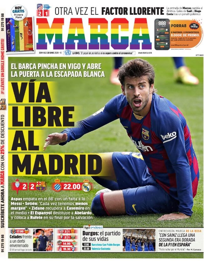Portadas Diarios Deportivos Domingo 28/06/2020 Portadas Diarios Deportivos Domingo 28/06/2020