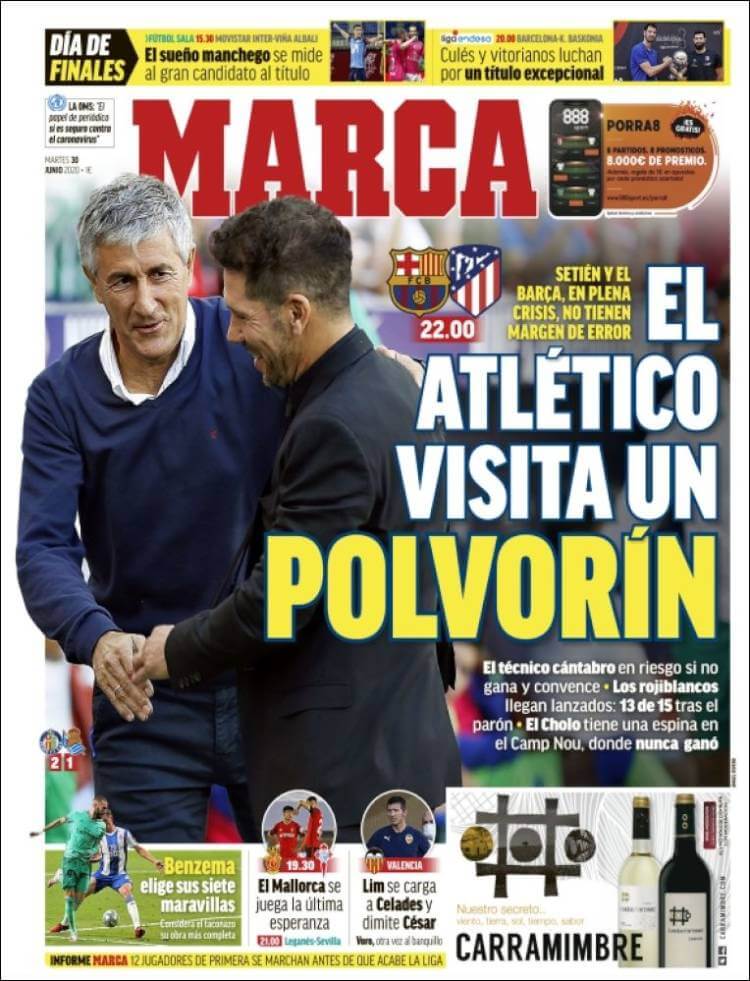 Portadas Diarios Deportivos Martes 30/06/2020 Portadas Diarios Deportivos Martes 30/06/2020