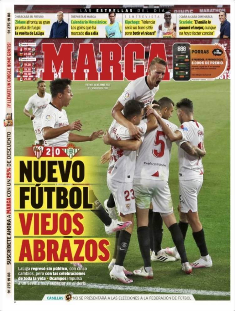 Portadas Diarios Deportivos Viernes 12/06/2020 Portadas Diarios Deportivos Viernes 12/06/2020