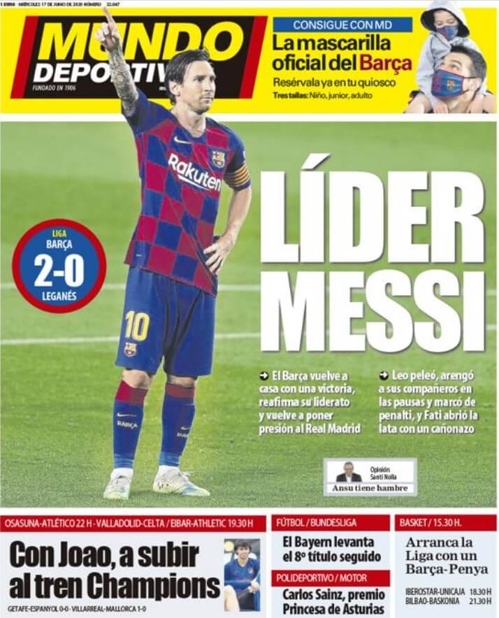 Portadas Diarios Deportivos Miércoles 17/06/2020 Portadas Diarios Deportivos Miércoles 17/06/2020