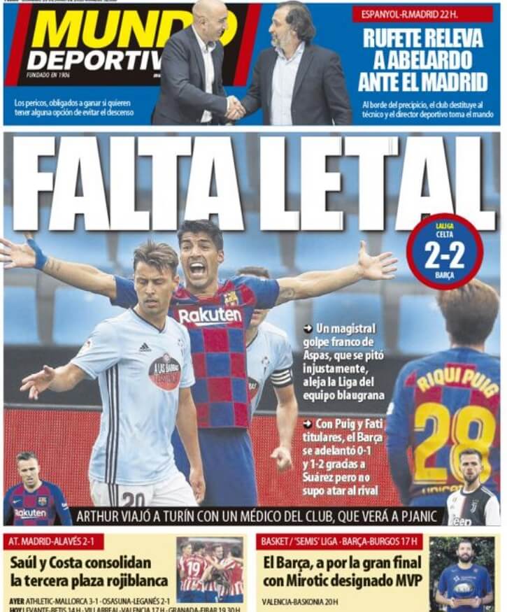 Portadas Diarios Deportivos Domingo 28/06/2020 Portadas Diarios Deportivos Domingo 28/06/2020