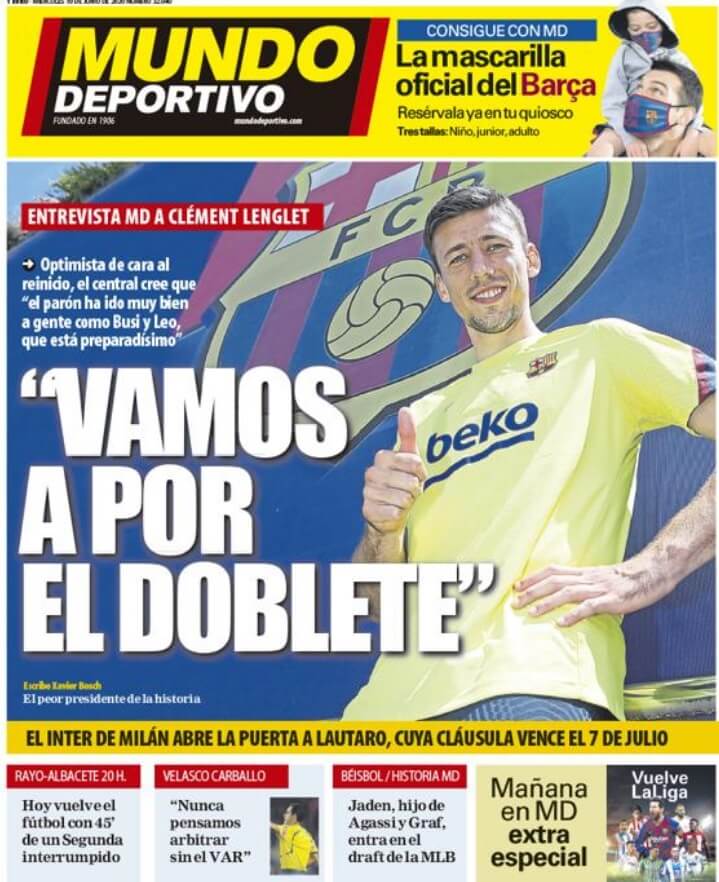 Portadas Diarios Deportivos Miércoles 10/06/2020