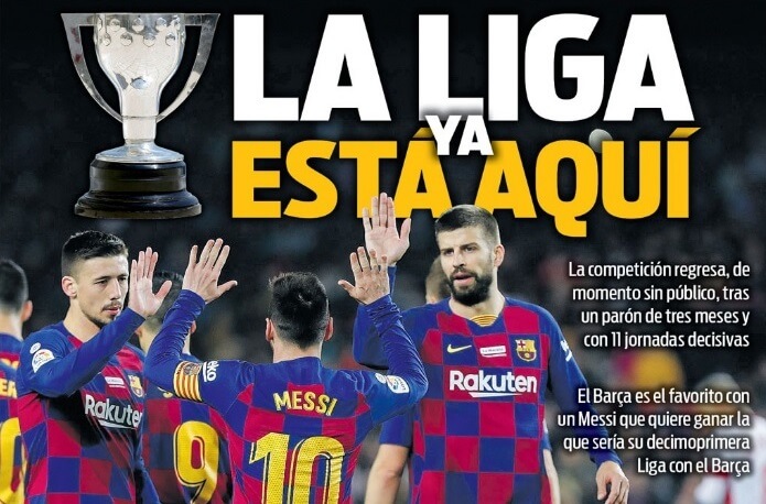 Portadas Diarios Deportivos Jueves 11/06/2020 Portadas Diarios Deportivos Jueves 11/06/2020