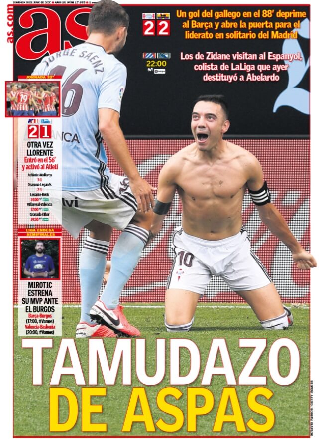 Portadas Diarios Deportivos Domingo 28/06/2020