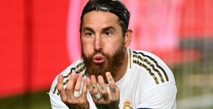 SERGIO RAMOS FESTEJA GOL ANTE EL GETAFE