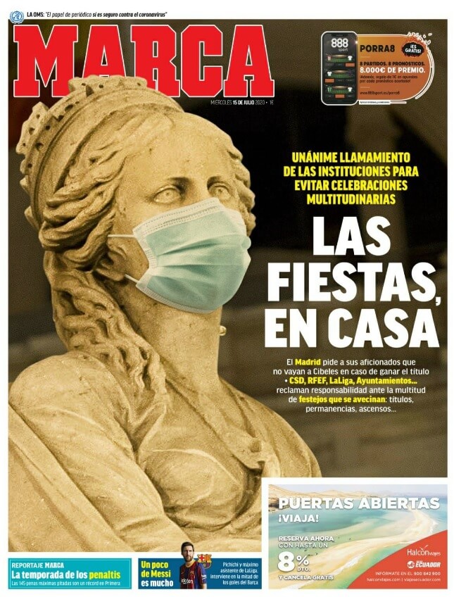 Portadas Diarios Deportivos Miércoles 15/07/2020 Portadas Diarios Deportivos Miércoles 15/07/2020