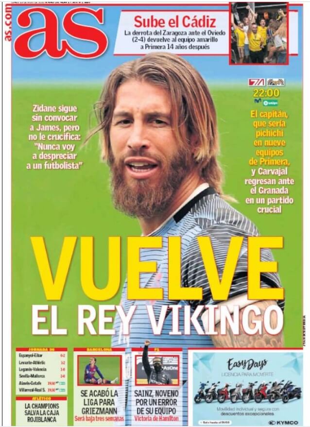 Portadas Diarios Deportivos Lunes 13/07/2020