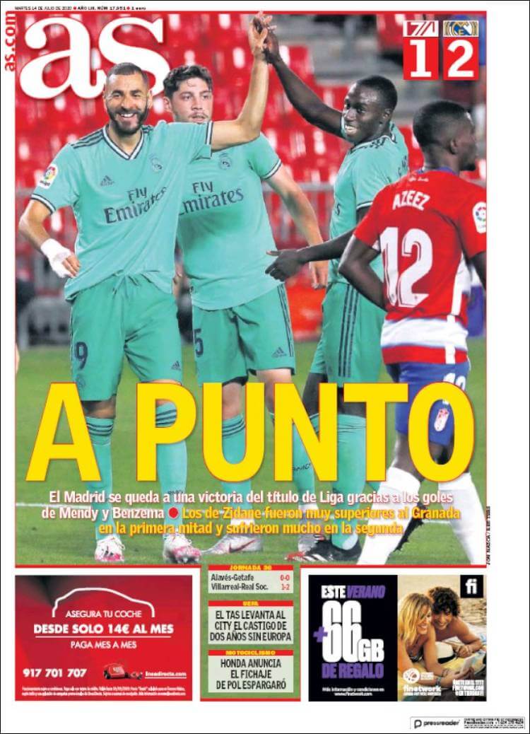 Portadas Diarios Deportivos Martes 14/07/2020