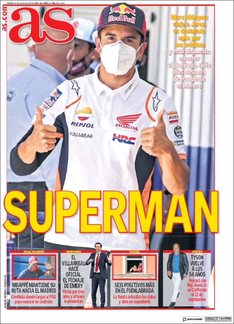 Portadas Diarios Deportivos Viernes 24/07/2020