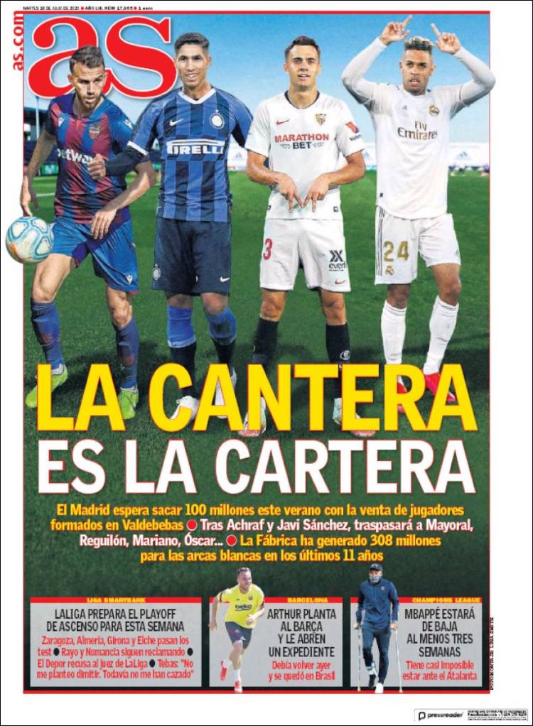 Portadas Diarios Deportivos Martes 28/07/2020