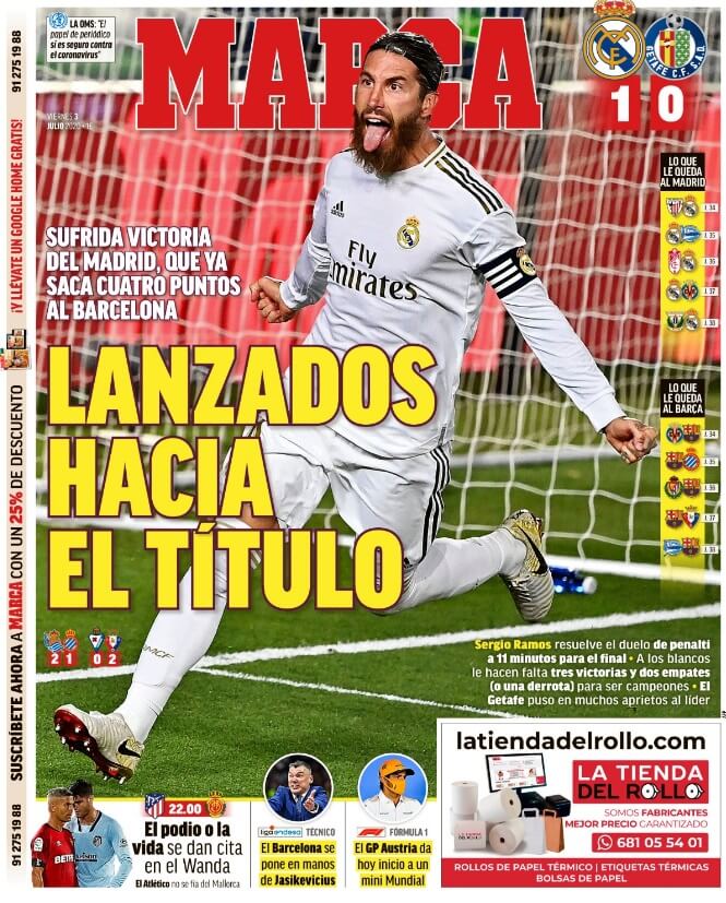 Portadas Diarios Deportivos Viernes 3/07/2020