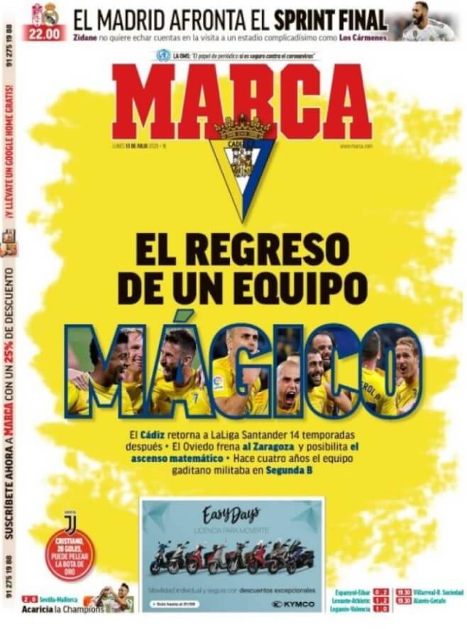 Portadas Diarios Deportivos Lunes 13/07/2020 Portadas Diarios Deportivos Lunes 13/07/2020