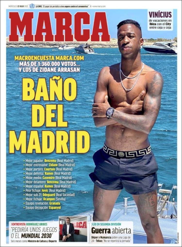 Portadas Diarios Deportivos Miércoles 22/07/2020 Portadas Diarios Deportivos Miércoles 22/07/2020
