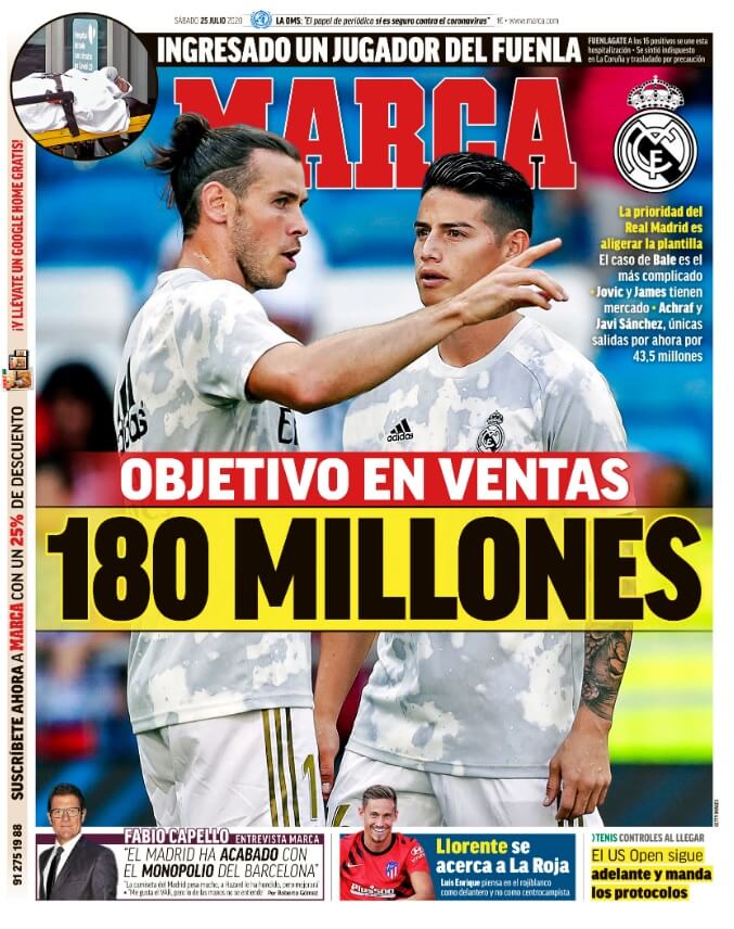 Portadas Diarios Deportivos Sábado 25/07/2020 Portadas Diarios Deportivos Sábado 25/07/2020