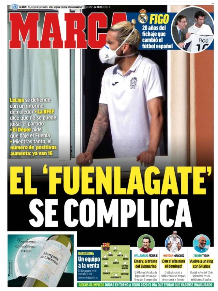 Portadas Diarios Deportivos Viernes 24/07/2020