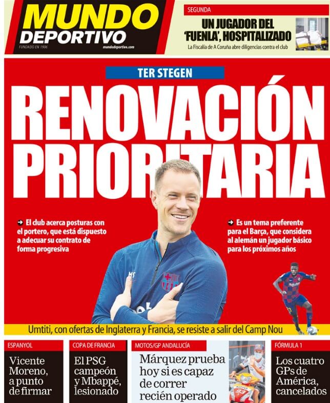 Portadas Diarios Deportivos Sábado 25/07/2020 Portadas Diarios Deportivos Sábado 25/07/2020