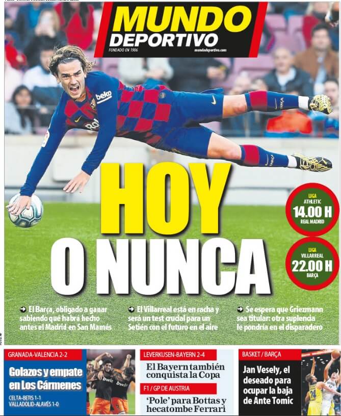 Portadas Diarios Deportivos Domingo 5/07/2020