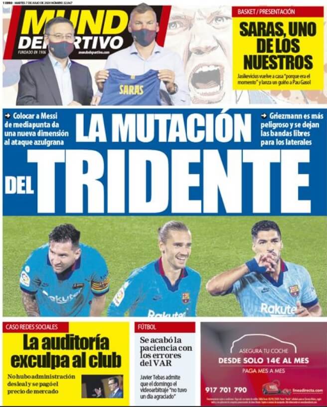 Portadas Diarios Deportivos Martes 7/07/2020